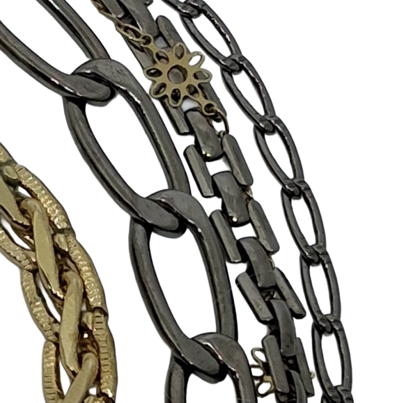 Posh Layers! Mixed Metal Multi-Chain Statement Necklace - Picture 7 of 8